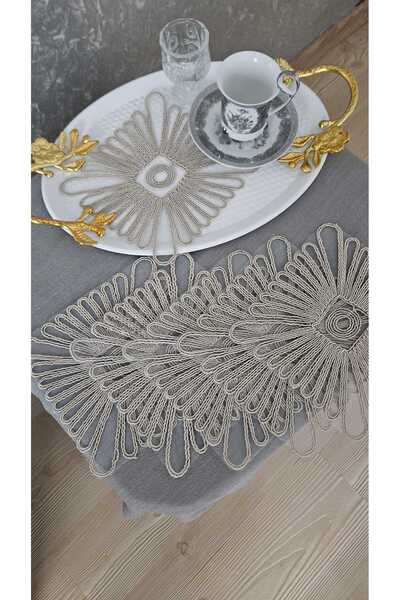 DOLUNAY HOME TEKSTİL 6 Lı Kahve Yanı Şık Sunum Peçeteleri Tül Güpürlü