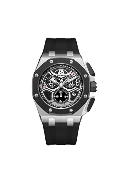 Tornado Men's Chronograph black Dial Watch - T25103-SSBB