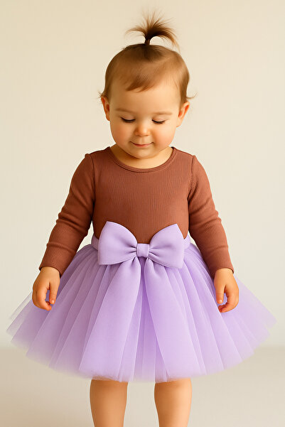 NSMLİFE تنورة توتو منفوشة مبطنة للأطفال البنات مع مشبك أمامي وخصر مطاطي