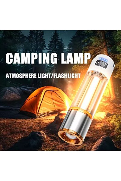 gaman 1000 Lm Zoomlu El Feneri Kamp Lambası Çok Fonksiyonlu Led Şarjlı El Fen...