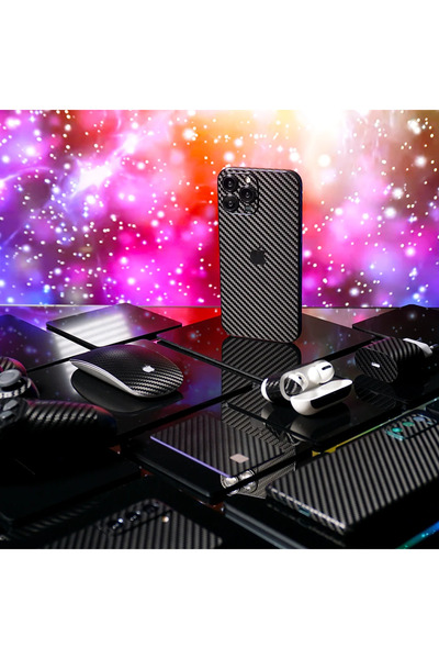 Papscover iPhone Xr Kaplama Siyah Karbon Fiber