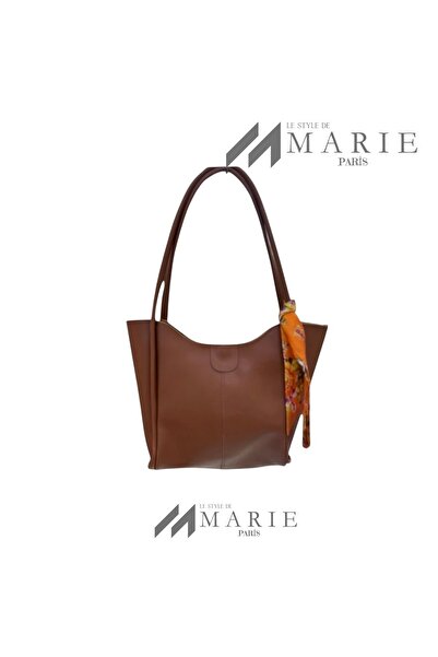 MARiE Geantă de umăr pentru femei, cu un singur fermoar, cu detaliu de eșarfă...