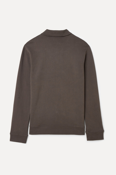 Mudo Zippered Lapel Neck Sweatshirt