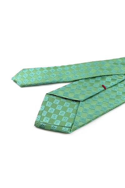 Kravatkolik Ιταλική μεταξωτή γραβάτα με πράσινο τετράγωνο σχέδιο Thurgarton Style IK2022