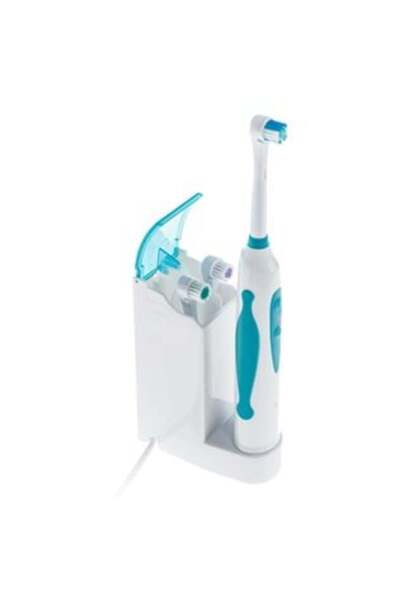 Silver Star Periuță de dinți albă reîncărcabilă cu detalii colorate și 3 rezerve