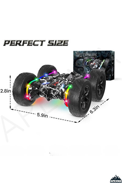 Apexma 2.4GHz Uzaktan Kumandalı Şarjlı 360° Dönebilen Örümcek Adam Venom Uğur Böceği Akrobat Rc Araba
