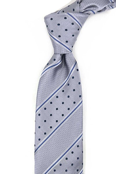 Kravatkolik Ιταλική μεταξωτή γραβάτα με μοτίβο γκρι ρίγες Hackney Style I.K.1966