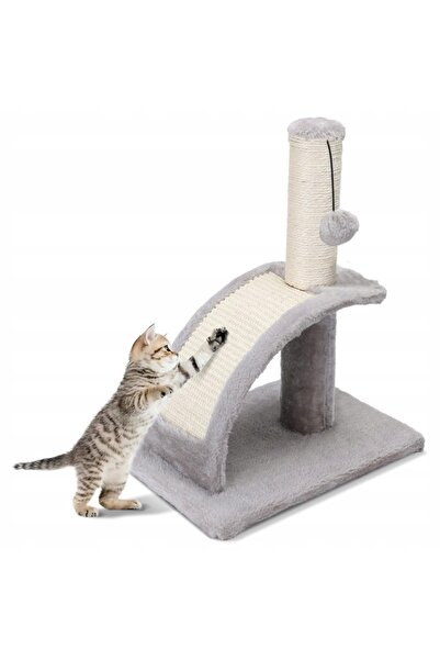 zola Cat play set, scratching post, toy, brush, chipboard, 30 x 25 x 50 cm, gray