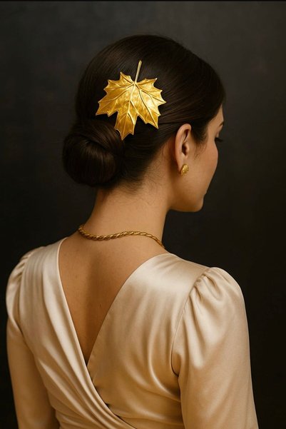 GEZEGENX 3-Piece Hair Clip Accessory Stylish Bridal Evening Dress Wedding Engagement Special Occasion Clip Gold