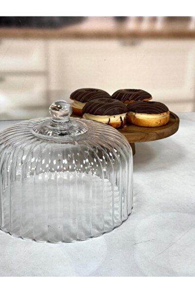 MİEN Homes Akasya Glass Jar with Stand 31 cm Tkebt Single Color