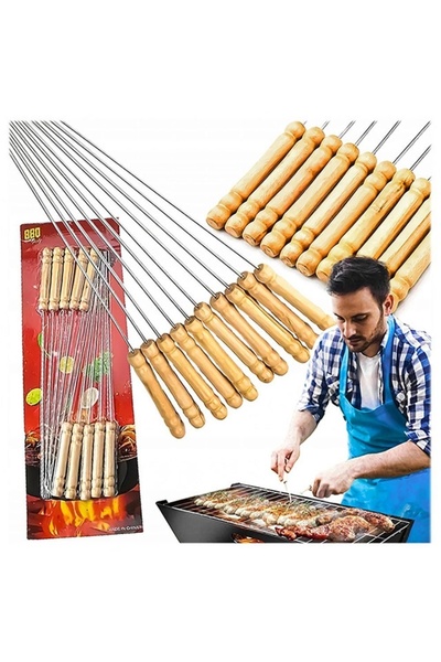 KESNUP Set of 10 barbecue skewers, Silver