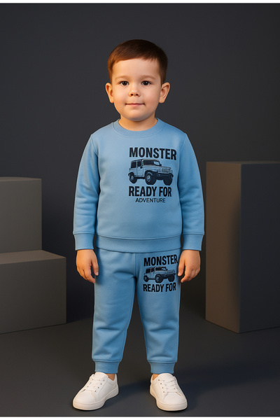 KGN GİYİM Boy's Top and Bottom Seasonal Tracksuit Set