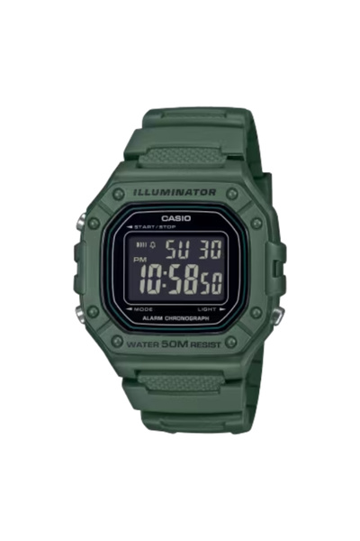 G-SHOCK Men's Digital Black Dial Watch - W-218H-3BVDF