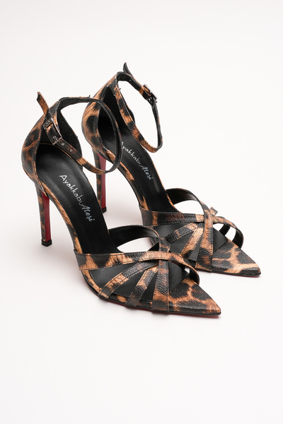 Ayakkabı Ateşi Pantofi cu toc subțire cu design special pentru femei Accosie Leopard