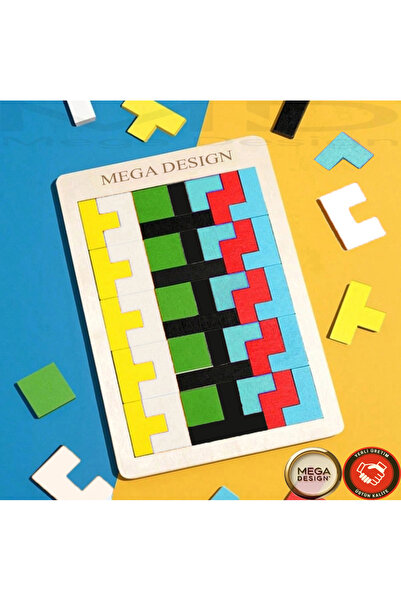 Mega Design Wooden Painted Jigsaw Puzzle Set for Developing Children's Fine M...