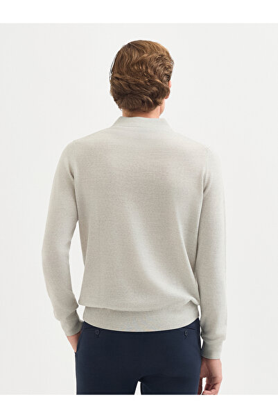 Karaca Erkek Regular Fıt Triko Kazak-Açık Gri Melanj