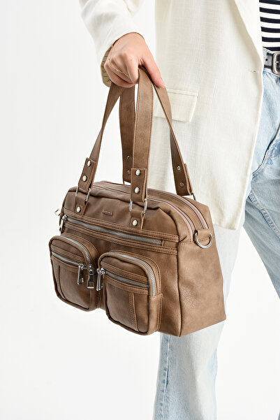 çantamgelsin Mega Polo Lisbon/Soft Leather Multi-Compartment Women's Shoulder Bag