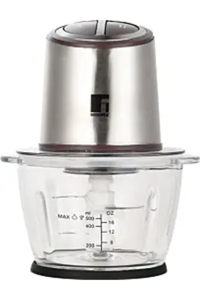 Bergner Tocător de alimente Purple Steeltech BG-51350-PU-RO, Sticlă/Oțel inoxidabil, 1,2 L, 500 W, Argintiu