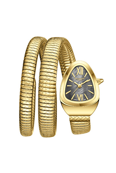 Lee Cooper ساعة نسائية تناظرية بمينا رمادي - LC08173.160