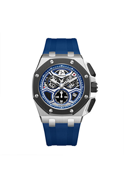 Tornado Men's Chronograph Blue with black Dial Watch - T25103-SSLLB