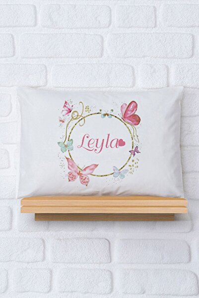 Pia Baby İsme Özel %100 Pamuk Bebek Yastık Kılıfı Organik Baskılı 35x45 cm