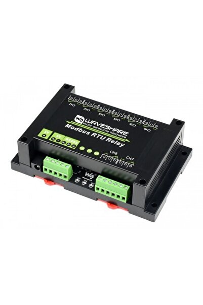 WaveShare RS485 Kontrollü 8-Kanal Endüstriyel Modbus-RTU Röle Modülü, 17658