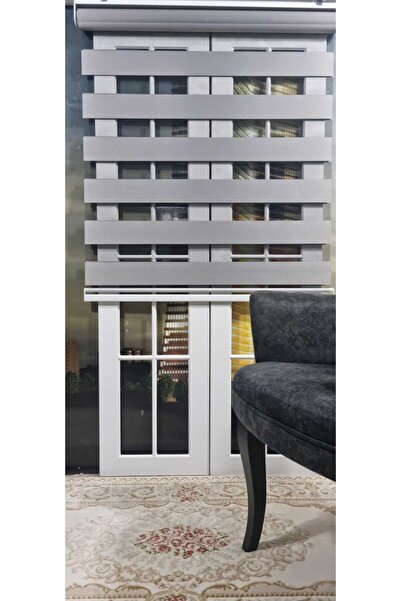 Eperdem Düz Zebra Bambu Perde Gri Renk Zebra Bambu Perde Düz Gri Perde