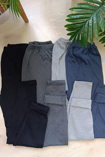 MODASFORM Büyük Beden 4'Lü Paket Pamuk Şardonlu Termal Tayt İçlik Thermal Kış...