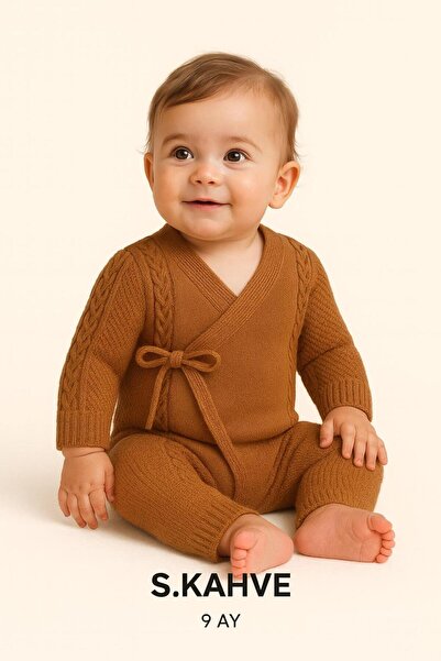 meriç bebe - bütün çocuklar melektir. mrc Seamless Kimono Knitwear Baby Romper with Hair Braid Detail – Unisex, Gift, Newborn
