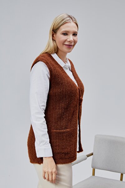 Jinx Wear Fashion Жіночий светр середнього віку та старше з V-подібним вирізом, кишенями та блискітками, в'язаний з вовни, маминий трикотажний жилет