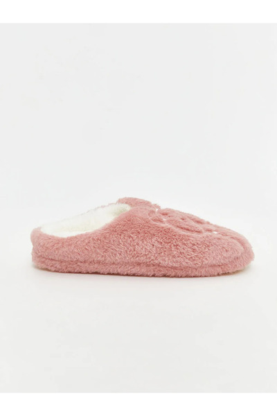 LC Waikiki Lcw Stepspink Animal Embroidered Plush Girls' House Slippers