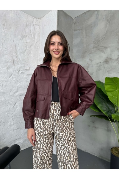 Elif Özbey Butik Plum Premium Front Zipper Jacket