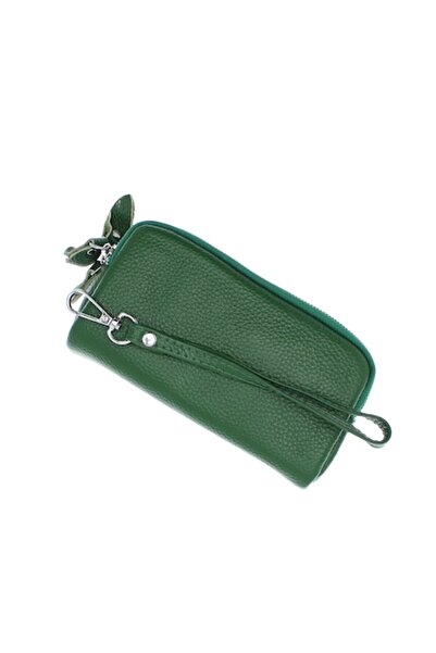 ButicCochet Green Leather Hand Wallet, - PR893
