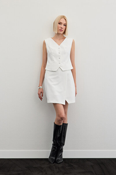 Sateen Short Skirt - Ecru