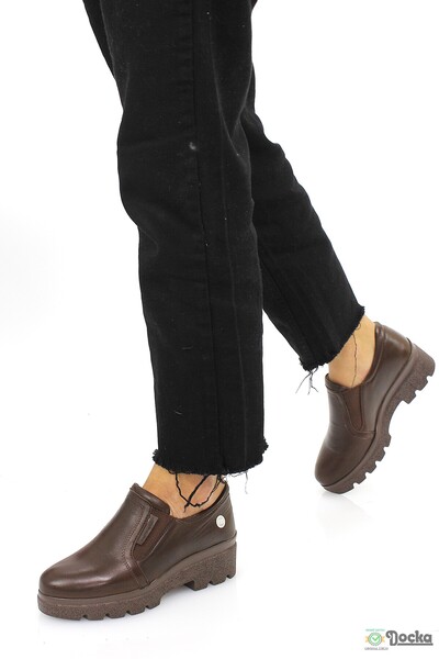 Mammamia Kadın Ortopedik Hakiki Deri Dolgu Topuk Klasik Günlük Ayakkabı M26/K...