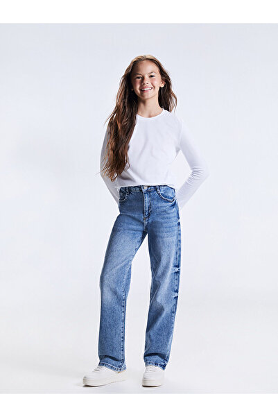 LC Waikiki Two Mt Shop Quality Lcw Kids Indigo Straight Fit Girls' Jean Pants