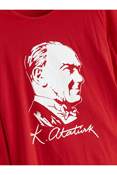 LC Waikiki Vizyon New Season Crew Neck Ataturk Printed Girls' T-Shirt