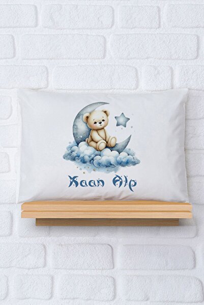 Pia Baby İsme Özel %100 Pamuk Bebek Yastık Kılıfı Organik Baskılı 35x45 cm