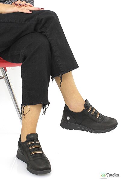 Mammamia Kadın Ortopedik Hakiki Deri Bağcıksız Spor Tarz Mevsimlik Ayakkabı M...