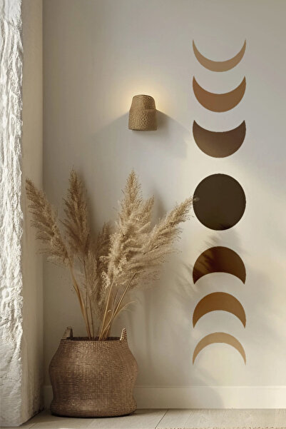 SDİGİTAL Bohem Tarzı Ay Evreleri Duvar Sticker | 120x35 cm | Modern Dekor