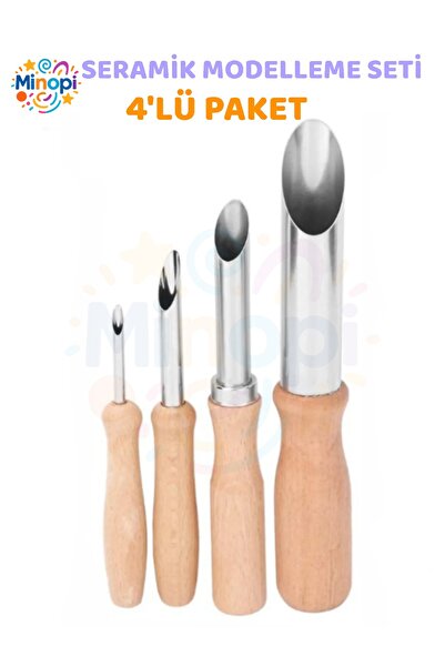 Minopi Seramik Kil Çömlek Delik Kesici Seti 4 Parça 1 Paket Polimer Kil Oyma ...