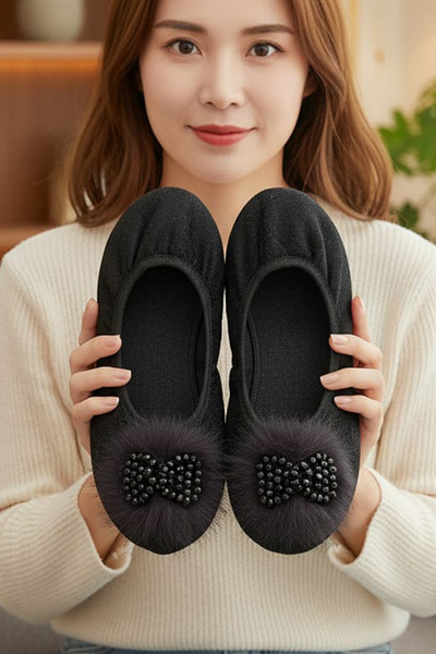 CEYDA SHOES SÜSLÜ KADİFE EV,HAC, UMRE BABETİ, HEDİYE, GÜNLÜK ÇEYİZ,TÜYLÜ BABE...