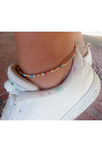 ACAR TAKI خلخال مطرز بالخرز باللون الأزرق 23+3 سم ACR6155