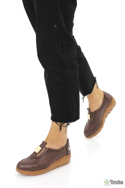 Mammamia Kadın Ortopedik Hakiki Deri Bağcıksız Ayakkabı M26/KA785