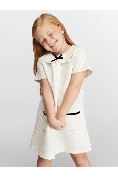 LC Waikiki Ecru Baby Collar Girl's Dress