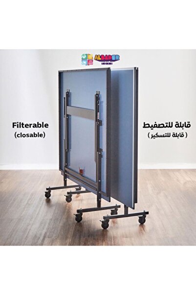 ALBADER طاولة تنس الطاولة، طاولة تنس خشبية قابلة للطي، مقاس كبير، طاولة ألعاب خارجية وداخلية