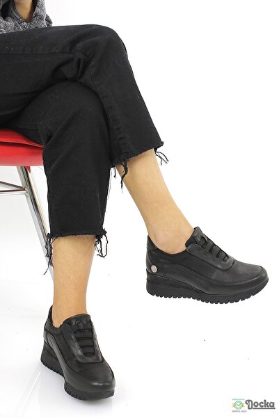 Mammamia Kadın Hakiki Deri Dolgu Topuk Klasik Ortopedik Günlük Ayakkabı M26/K...