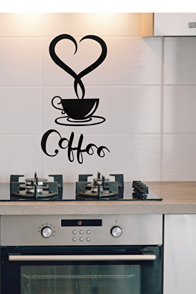 OBLİVİON Kalp Buharlı Kahve Fincanı Duvar Dekoru|Mutfak ve Kafe İçin Dekoratif Tablo|Coffee Temalı Duvar Süsü