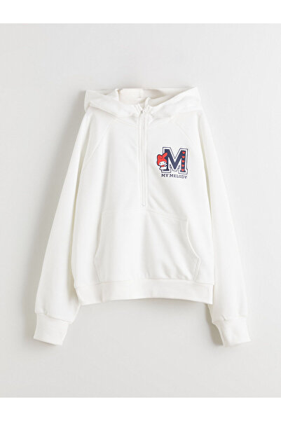 LC Waikiki LCW Kids Ecru cu glugă My Melody cu imprimeu Hanorac pentru fete t...