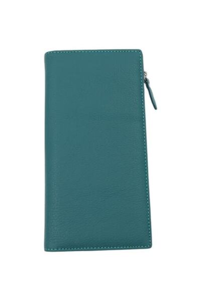 HASSION Women's Wallet Leather B01, Blue Green